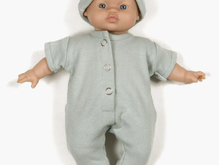 Lili Set with Cap in  Sage  for Minikane Soft-bodied Babies Fashion