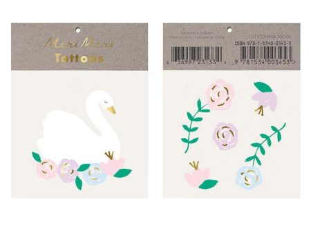 Floral Swan Tattoos (x 2) Cheap