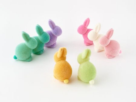 Small Pastel Flocked Seated Bunny Discount