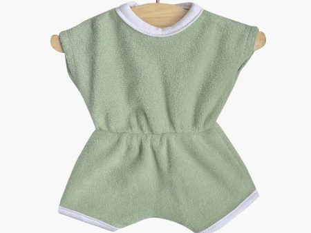 Terry Romper in  Sage  for Minikane Soft-bodied Babies Fashion