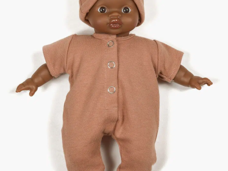 Lili Set with Cap in  Terracotta  for Minikane Soft-bodied Babies Hot on Sale