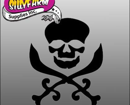 Glitter Tattoo Stencil Pirate Skull Sword - 5 Pack Online now