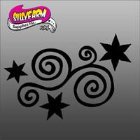 Glitter Tattoo Stencil Star Swirl - 5 Pack For Cheap