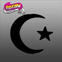 Glitter Tattoo Stencil Stars & Moon 1 (crescent moon with one star) - 5 Pack For Cheap