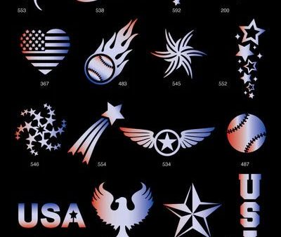 AMERICANA COLLECTION -80 Stencil + DISPLAY  Poster Set Online Hot Sale