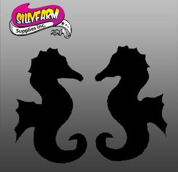 Glitter Tattoo Stencil Under the Sea 5 Twin Seahorse - 5 Pack Online