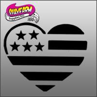 Glitter Tattoo Stencil USA Flag Heart - 5 Pack For Cheap