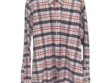 THOM BROWNE. NEW YORK LS Shirt 5 Cotton WHT Plaid WHT NVY RED PLAID L S Online