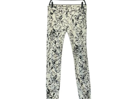 BALENCIAGA Skinny Pants 38 All Over Print Cotton WHT  Cheap