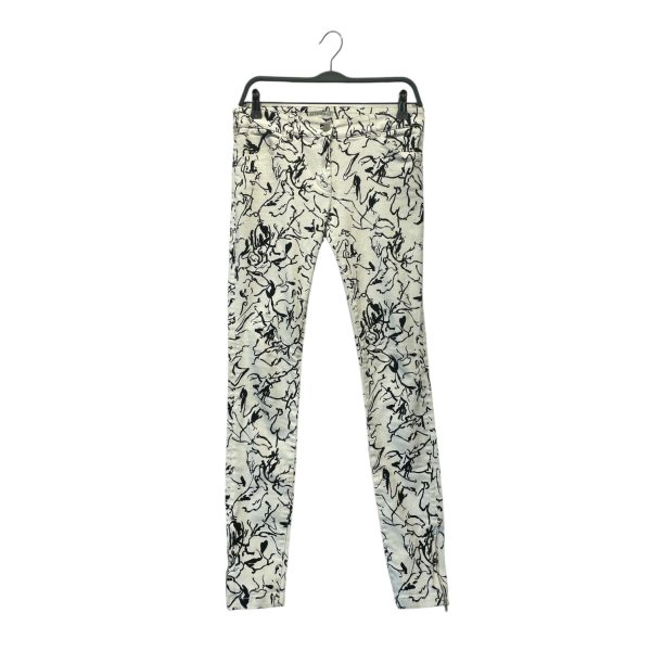 BALENCIAGA Skinny Pants 38 All Over Print Cotton WHT  Cheap