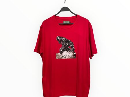 DENIM TEARS T-Shirt XXL Cotton RED BLACK HULK ON FRONT on Sale