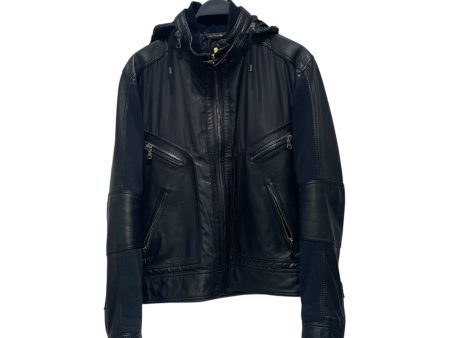 DOLCE&GABBANA Leather Jkt 52 Leather BLK  For Discount