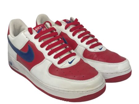 NIKE Low-Sneakers US 11 Border Leather MLT RED WHITE BLUE 07 Fashion