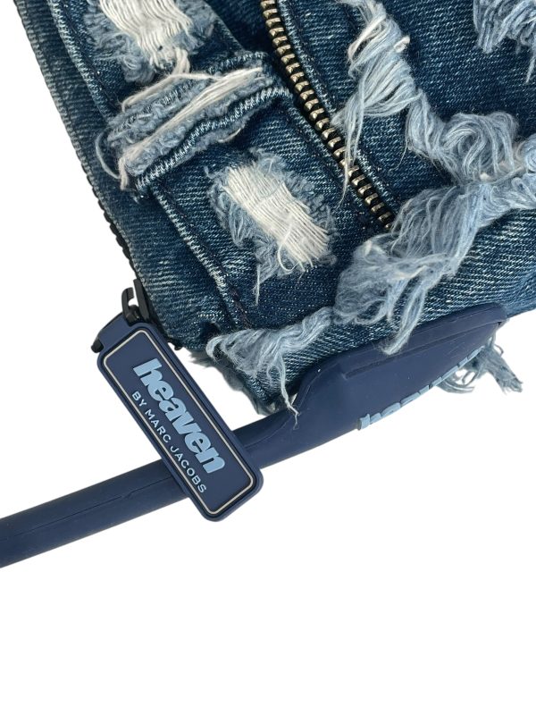 Heaven By Marc Jacobs Hand Bag OS Denim BLU DISTRESSED DENIM PATCH HANDBAG Supply