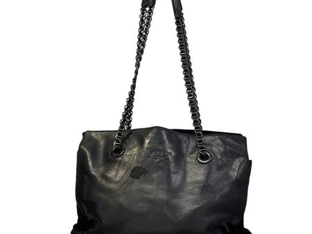 PRADA Hand Bag Leather BLK chain shoulder bag Online