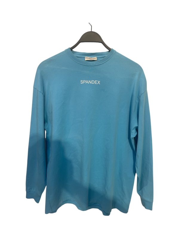 BALENCIAGA LS T-Shirt XS Cotton BLU SPANDEX Supply