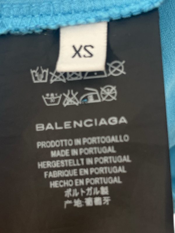 BALENCIAGA LS T-Shirt XS Cotton BLU SPANDEX Supply