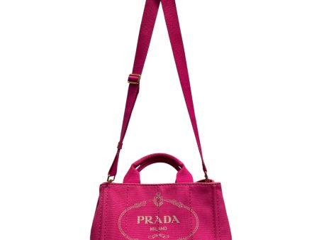 PRADA Hand Bag Cotton PNK Pink Canvas Online Hot Sale