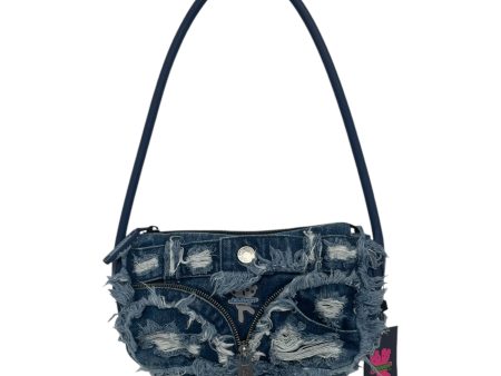 Heaven By Marc Jacobs Hand Bag OS Denim BLU DISTRESSED DENIM PATCH HANDBAG Supply