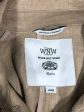 WORK NOT WORK Jacket L Linen BEG COLLARED BUTTON UP JACKET Hot on Sale