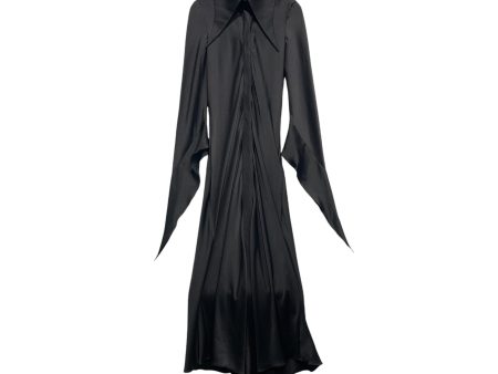 16 ARLINGTON Dress 6 Polyester BLK Collared， Wrap DARA DRESS For Sale