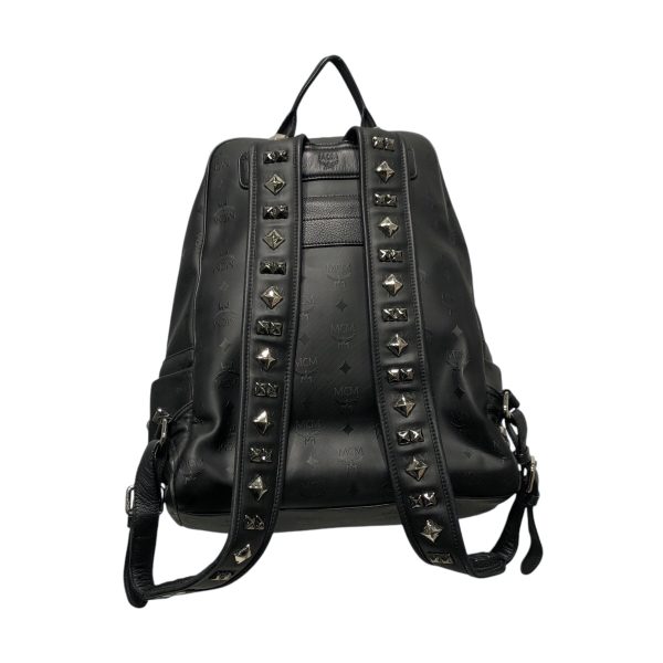 MCM Backpack Leather BLK MCM LOGO BACKPACK For Sale