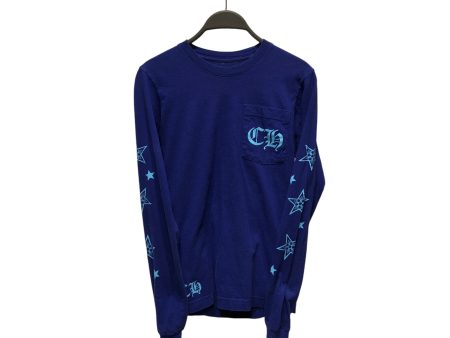 CHROME HEARTS LS T-Shirt XS Cotton BLU Graphic BLUE STAR LOGO Fashion