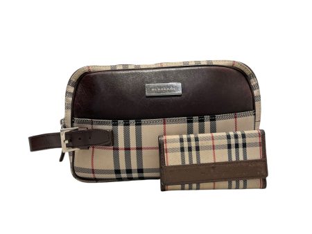 BURBERRY Clutch Bag Plaid Cotton CRM HOUSE CHECK CLUTCH Fashion