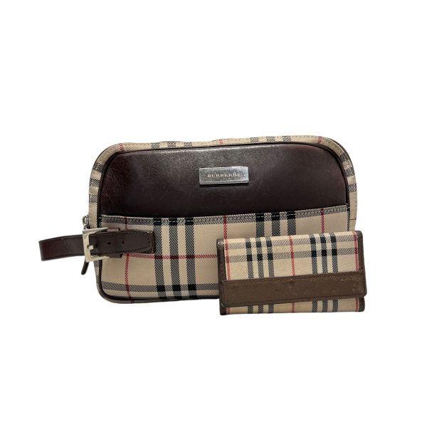 BURBERRY Clutch Bag Plaid Cotton CRM HOUSE CHECK CLUTCH Fashion