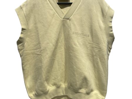 ESSENTIALS Vest M Cotton YEL V-NECK Cheap