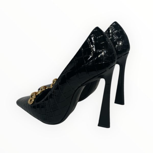 YVES SAINT LAURENT Heels EU 38 Leather BLK CROC on Sale