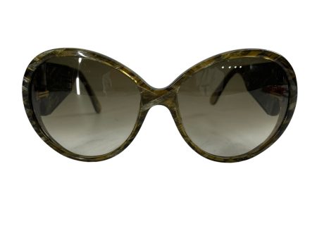 BOTTEGA VENETA Sunglasses Plastic GRN GOLD DOTS OPN SIDE For Sale