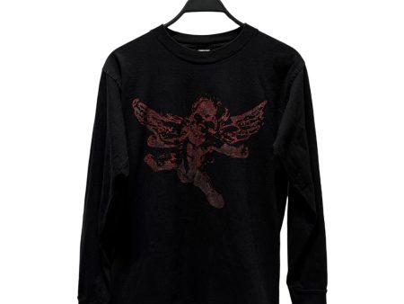 CHROME HEARTS LS T-Shirt M Cotton BLK RED SKULL Fashion