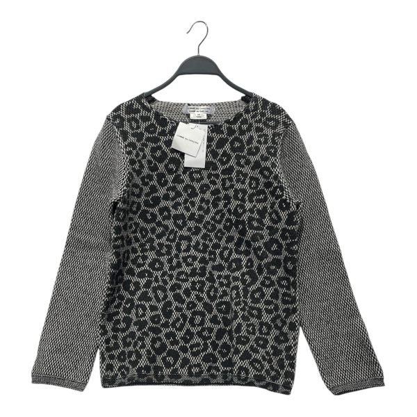 COMME des GARCONS Sweater XS Leopard Wool GRY  For Sale