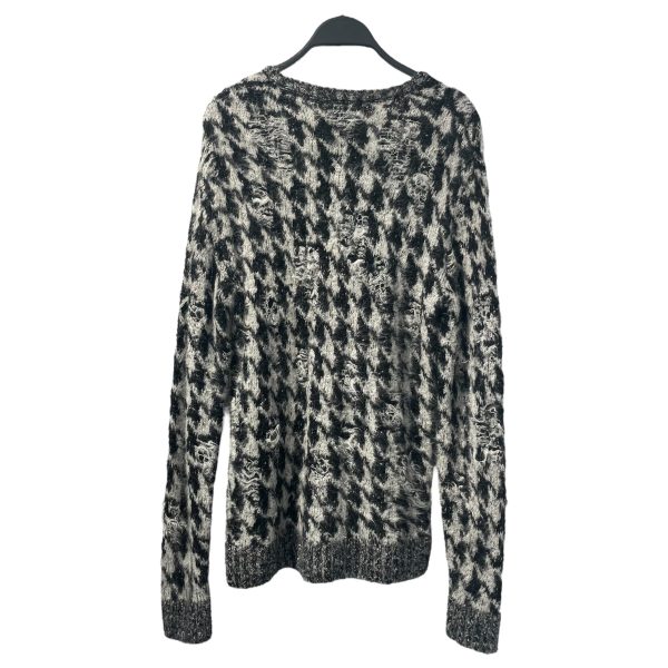 JOHN VARVATOS Sweater XS All Over Print Wool MLT WHITE,BLACK & GREY SWEATER Online Hot Sale