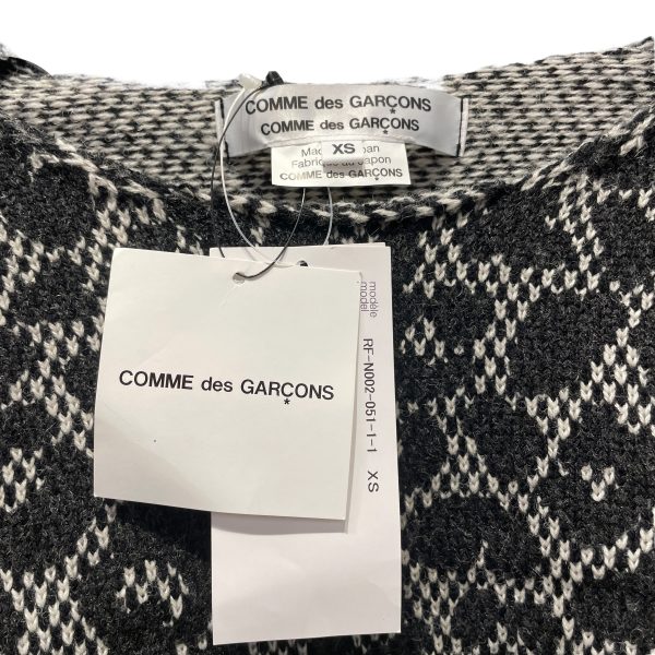 COMME des GARCONS Sweater XS Leopard Wool GRY  For Sale