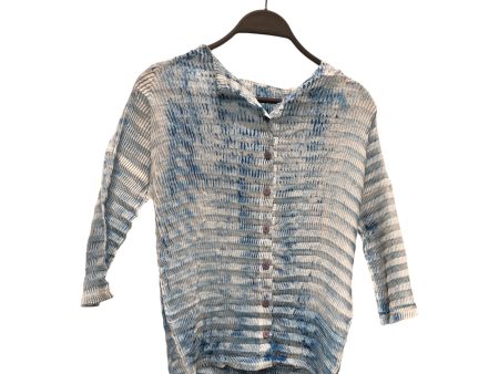 ISSEY MIYAKE Blouse M All Over Print Polyester BLU chevron pleats Sale