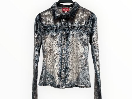 DIESEL LS Shirt S All Over Print Cotton MLT  Online Hot Sale