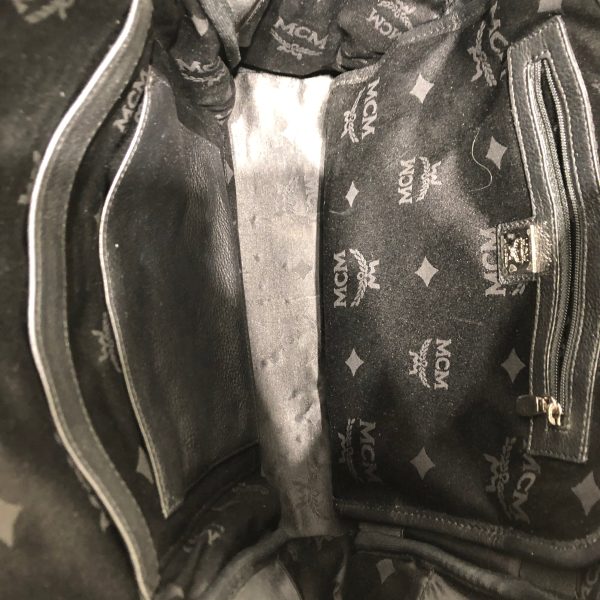 MCM Backpack Leather BLK MCM LOGO BACKPACK For Sale