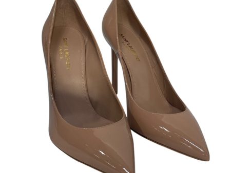 YVES SAINT LAURENT Heels EU 37.5 Leather BEG VERNICE CHIFFON HEEL Online Hot Sale