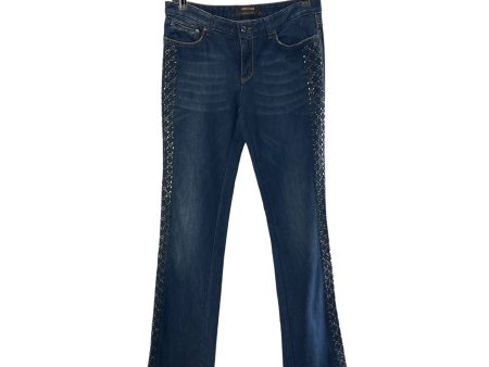 roberto cavalli Bootcut Pants 44 Denim NVY BRONZE STUDDED SIDES on Sale