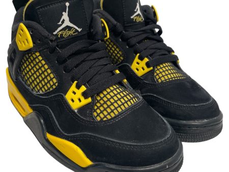 Jordan Hi-Sneakers US 6 Suede BLK Yellow Thunder 4s Hot on Sale