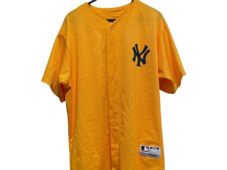 Majestic MLB SS Shirt XL Polyester YEL Graphic NEW YORK YANKEES Online Sale