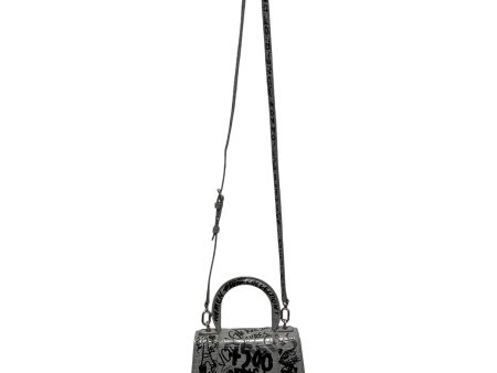 BALENCIAGA Hand Bag All Over Print Leather GRY GRAFITTI HOURGLASS For Discount