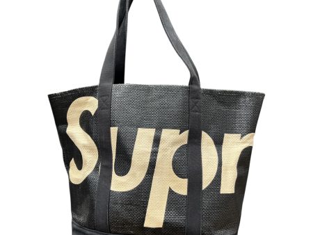 Supreme Tote Bag L Graphic BLK RAFFIA TOTE BAG BLACK Online now