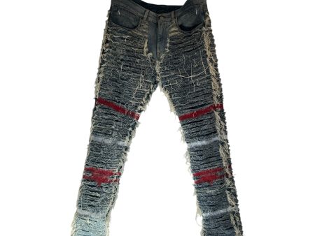 1017 ALYX 9SM(ALYX) Pants 32 Denim BLU SHREDDED JEANS on Sale