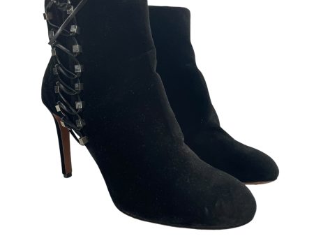 ALAIA Ankle Boots EU 40 Leather BLK METAL LACE UP SIDE Sale