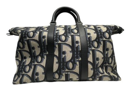 Christian Dior Boston Bag Monogram Cotton BLK  Online Sale