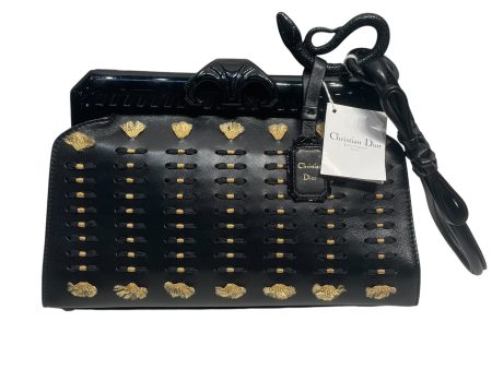 Christian Dior Clutch Bag Leather BLK  Sale