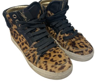 YVES SAINT LAURENT Hi-Sneakers US 4.5 Leopard Leather CML  Hot on Sale